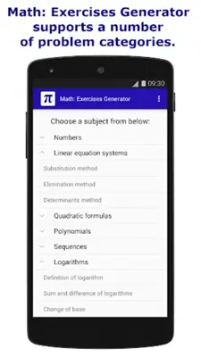 Math Exercises Generator android App screenshot 1