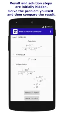 Math Exercises Generator android App screenshot 2